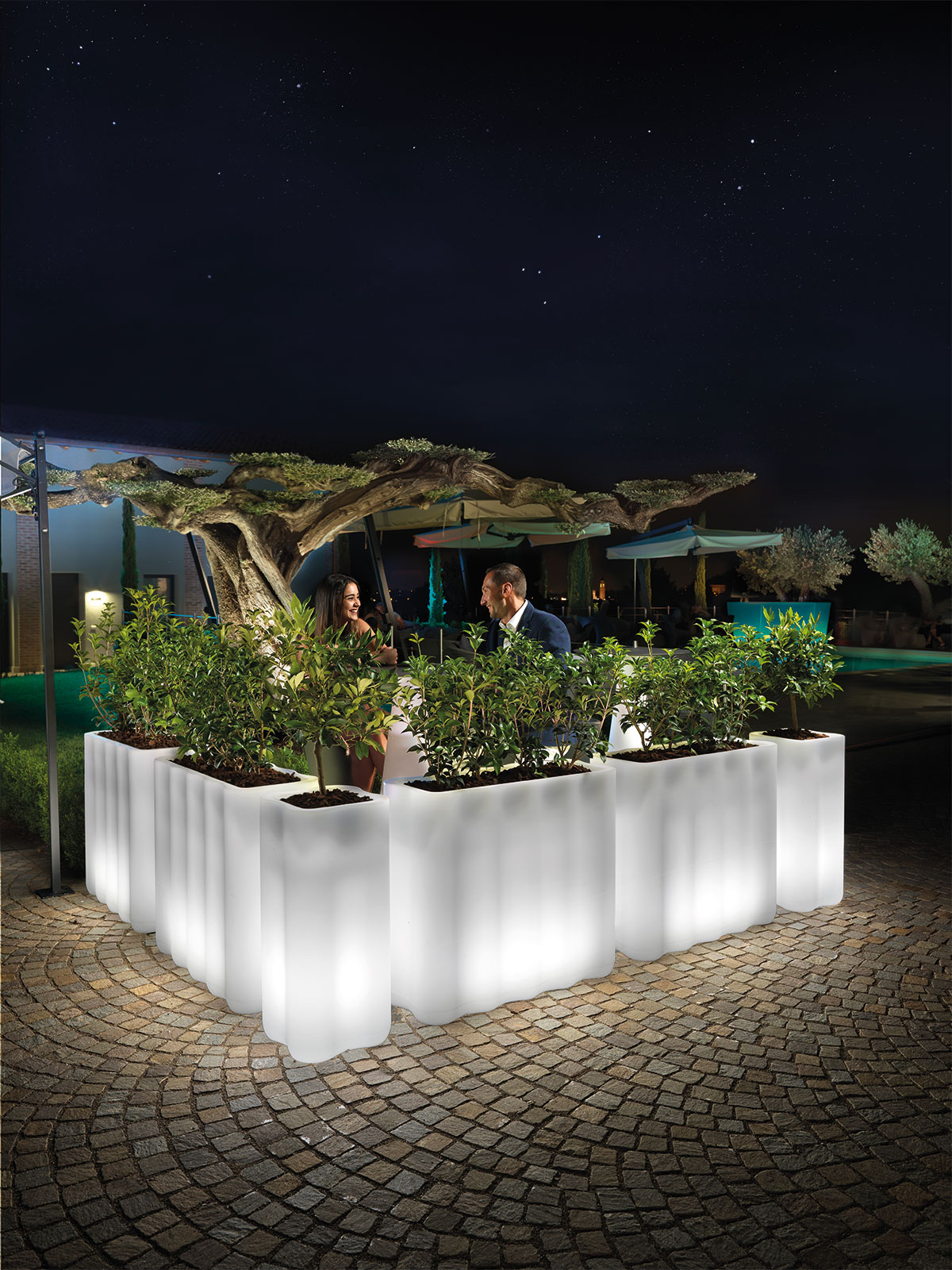 FIORIERA-NEBULA-LUCE Plantenbak met verlichting LYXO